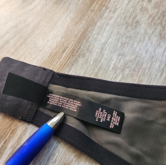 Victoria's Secret Lined Strapless Bra Black Lightweight Sz 34D - Picture 11 of 11